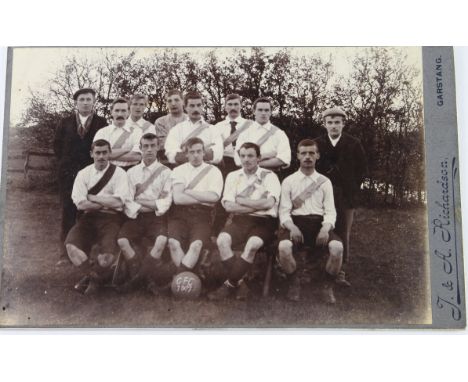 Garstang Football Club - excellent photograph of Garstang FC with date on ball showing 1898/99 on Carte D'Viste style present