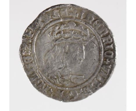 Henry VIII silver groat, Second Coinage 1526-1544, mm. Arrow, Laker Bust D, Spink 2337E, light overall marks under magnificat