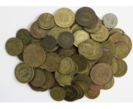 Gaming Tokens (123) German 'Spiel Markes' 19thC with portrait busts, a collection of many different varieties and interesting