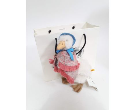 A Steiff Jemima Puddle Duck 25cm no. 354779, with button to ear, original tags, Steiff box and paper bag.