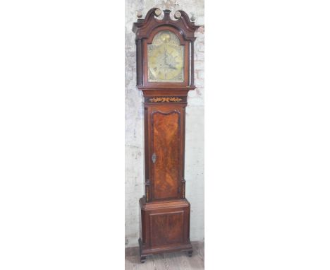 An 18th century longcase clock, brass dial inscribed 'Jno Williamson Bold', width 31cm, eight day movement with seconds and d