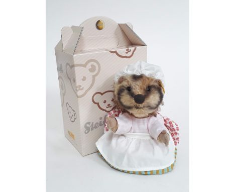 A Steiff Mrs Tiggy-Winkle with ear tag numbered 354762, tags an box.