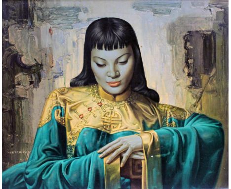 After Vladimir Tretchikoff (1913-2006), "Lady From Orient", retro print, 69cm x 58cm, framed.  