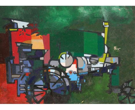 Gerald Rickards (British 20th Century 1931-2006), steam traction engine, oil on board, 53cm x 39cm, signed verso, unframed.Ge