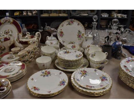 A part tea service by Royal Worcester in the Roanoke design on black back stamp good condition throughout