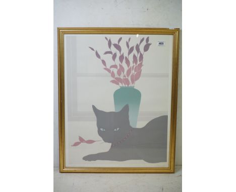 Leonardo, a signed limited edition serigraph of a cat on a windowsill, titled ' Aristocat ' 