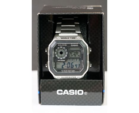 Casio LCD World Time gents watch known as The Casio Royale after James Bond wore this style of watch in the film Casino Royal