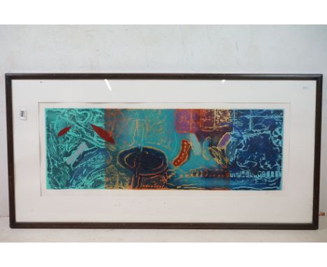 Contemporary Limited Edition Coloured Lithographic Print titled ' Echo I ', no. 47/300, signed in pencil to margin, 88cm x 31