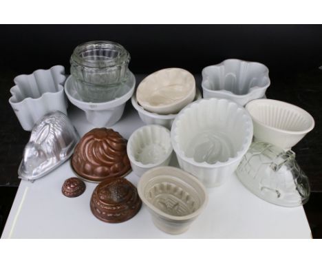 Approximately Twenty Eight Jelly Moulds including Shelley, Ceramic, Glass and Metal 