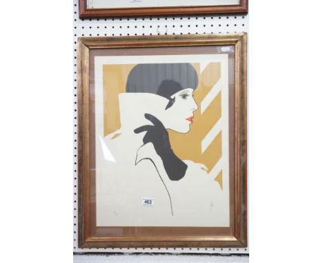 20th century, a signed &amp; numbered limited edition lithograph portrait of a 1920s flapper girl 