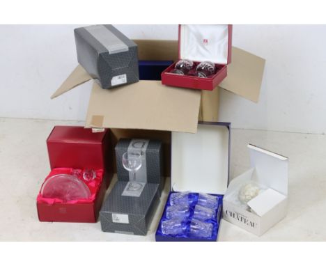 Seven Boxed Sets of Royal County Crystal (hand cut Italian Lead Crystal) including 6 Wine Glasses, 6 Champagne Glasses, 6 Tum