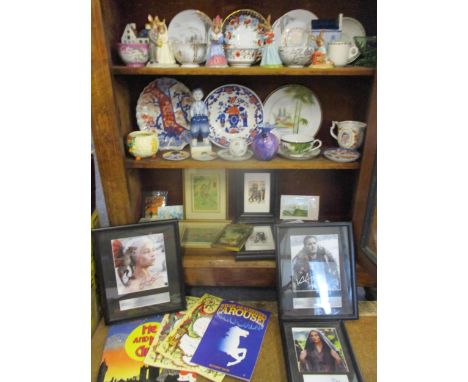 An early 20th century Copeland Spode teacup and saucer, mixed cups and saucers, Imari plates, Royal Doulton Bunnykin models, 