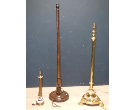 Brass standard lamp, wooden standard lamp & other lamp etc. PLEASE ALWAYS CHECK CONDITION PRIOR TO BIDDING