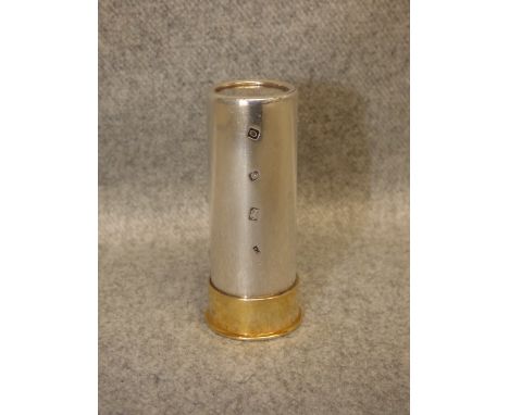 Novelty parcel, gilt silver, butt draw/peg markers for shooting pegs, in the form of a gun cartridge, retailed by 'Hancock's'