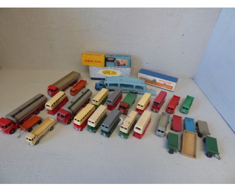 Dinky Toys horse box in original box & qty of various Dinky Toy vehicles & Corgi "Walls" refrigerator van in original box PLE