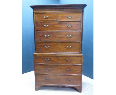 Georgian mahogany chest on bracket feet 189H x 107W cm PLEASE ALWAYS CHECK CONDITION PRIOR TO BIDDING