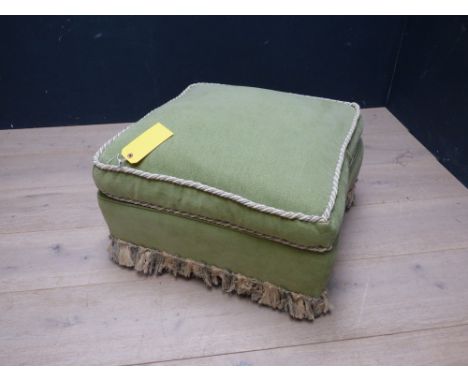 Edwardian stool upholstered in green fabric on mahogany legs and sofa for re-upholstery PLEASE ALWAYS CHECK CONDITION PRIOR T