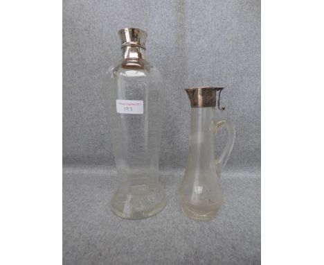 Late Victorian silver mounted glass liqueur decanter, makers mark possibly J.G. & S? (mistruck), London 1892, the clear body 