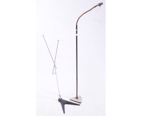 British Modern Design - A Mid century shop haberdashery chrome twin hat stand of sputnik manner. Together with a mid century 