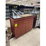 Hatco hot food merchandiser, on wooden cabinet w/ casters