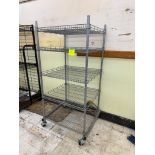 wire shelving unit, on casters