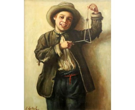 Jeremy Lettwill (1912-)oil on canvasBoy playing a trianglesigned50 x 40cm