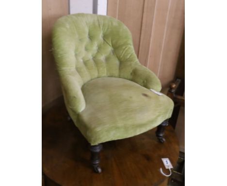 A Victorian button spoon back child's chair