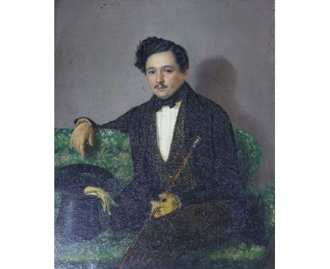 A 19th century Continental School, oil on canvas, Portrait of a gentleman by repute Russian 24 x 20cm unframed