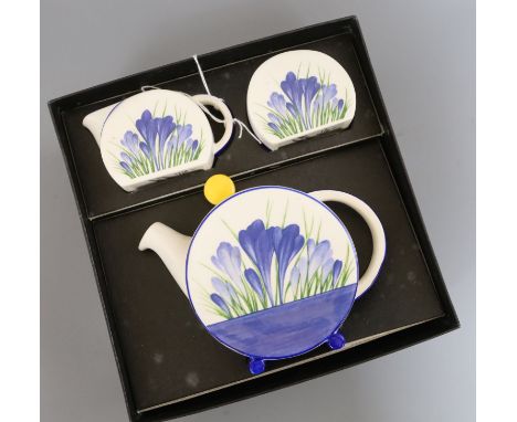 A boxed Wedgwood Clarice Cliff design teaset