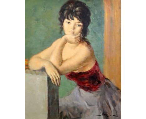 Marc Rebierre (1934-)oil on canvasPortrait of a young ladysigned60 x 49cm