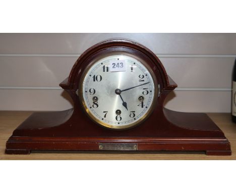A mid 20th century Westminster Chimes mantel clock W.45.5cm