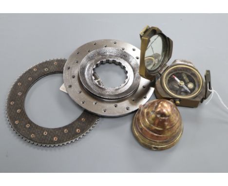 A compass Lancaster JB659 clutch plates and part shell case