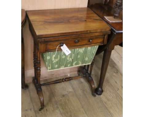 A Regency rosewood card / work table W.50cm