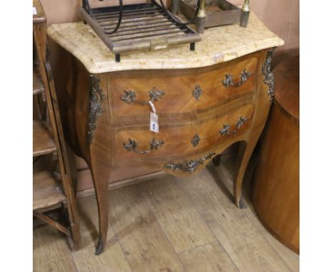 A small Louis XV design bombe commode W.80cm