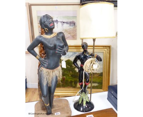   Two Blackamoor lamp bases, taller 61cm