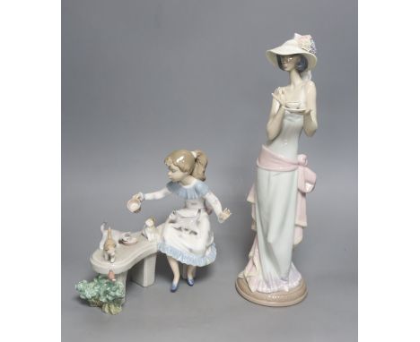   A Lladro figure, 'Tea Time', no. 5470 and another, 'Meal Time,' no. 6109H 37cm (largest) 