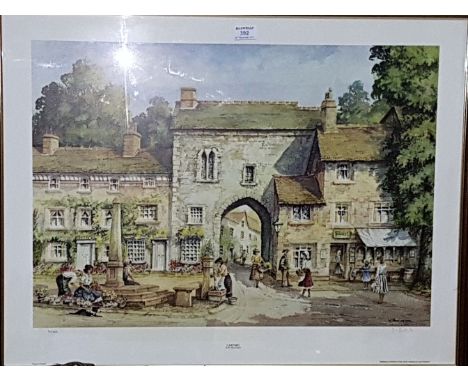 W Huntingdon:  Cartmel, signed limited edition print; pair of signed limited edition prints; mountain landscape