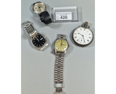 Collection of assorted watches to include: Seiko quartz steel bracelet wristwatch, Reflex vintage steel automatic wristwatch,