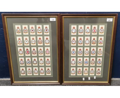 Framed collection of John Player cigarette cards: RAF badges 1937. (50) In two frames.(2) (B.P. 21% + VAT)