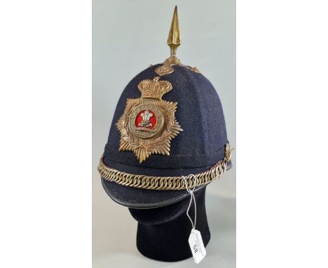 British Welsh Regiment Home Service Army Dress helmet, with brass helmet plate 'The Welch' and chin strap.  (B.P. 21% + VAT) 