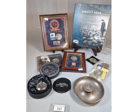 Collection of Winston Churchill memorabilia to include: Royal Mint 50th Anniversary of the Death of Sir Winston Churchill 201