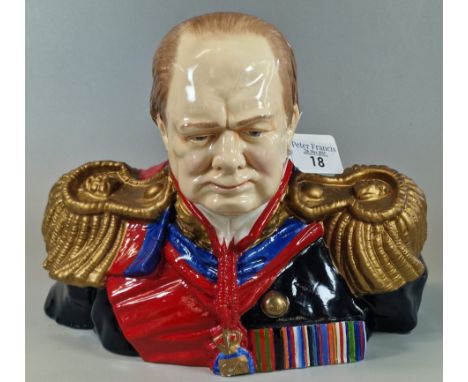 Michael Sutty, handmade in England, Sir Winston Churchill porcelain bust, from The Military and Naval Series, in ceremonial u