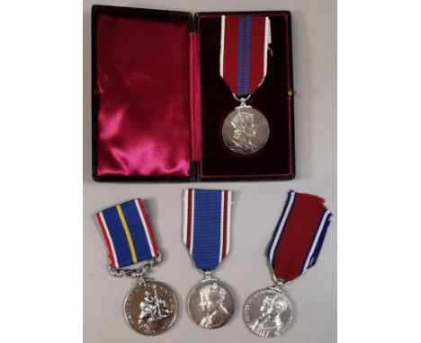 Collection of four (4) medals to include: cased Coronation Medal 1953, Coronation Medal 1937, Jubilee Medals 1935 and Nationa