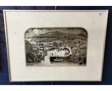 Graham Clarke (British 20th century), 'Cornish Haven', signed in pencil by the Artist. Limited edition uncoloured etching No.