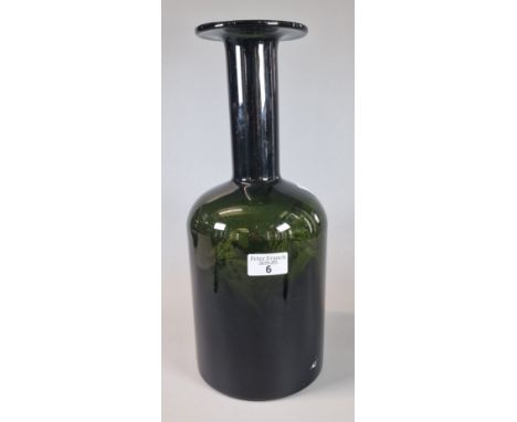 Atto Brauer for Holmegaard, a Gul Vase, in green glass, with label. 25cm high approx. (B.P. 21% + VAT)