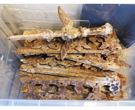 Collection of Victorian design cast iron weathered railing tops. (B.P. 21% + VAT)