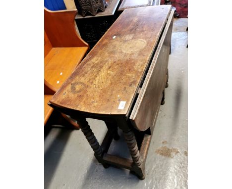 18th century style oak gate-leg barley twist table. (B.P. 21% + VAT)