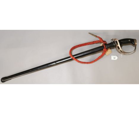 19th century Imperial German Army Officer's sword circa 1889, having 81.5cm single edge ribbed back bladed, marked F W Holler