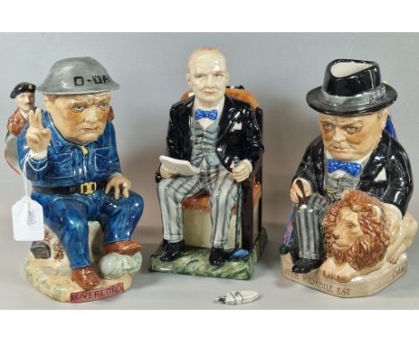 Three Winston Churchill ceramic Toby Jugs, all by Kevin Francis, to include: Tantum Mirabile Est. limited edition of 5000, th