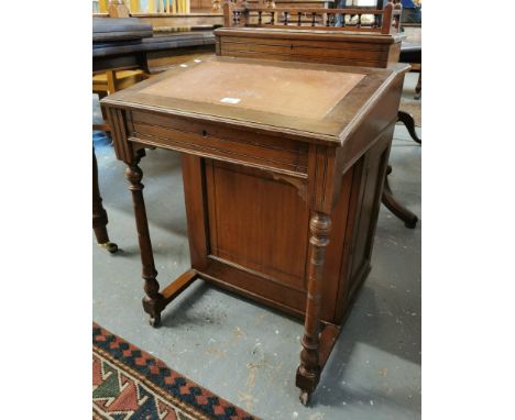 Late Victorian oak and mahogany Davenport desk, the interior in maple veneer finish. (B.P. 21% + VAT)